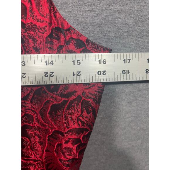 White House Black Market Red Rose Print Jacquard Fit & Flare Dress Size 2 $180 - Picture 8 of 15